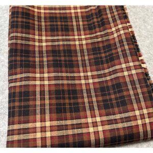 Plaid Fabric Material 1/2 yard x 38" Red & Brown Cotton Craft Sewing Quilting Ap